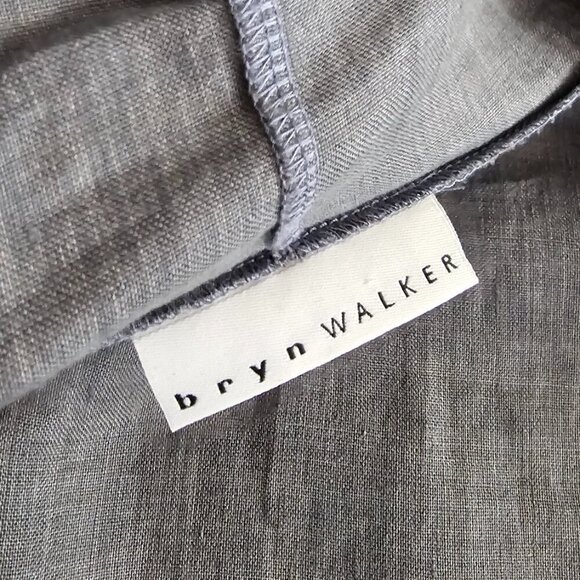 Bryn Walker Womens 100% Linen Lagenlook Tie Front Long Sleeve Cardigan, Grey, M - Picture 4 of 10